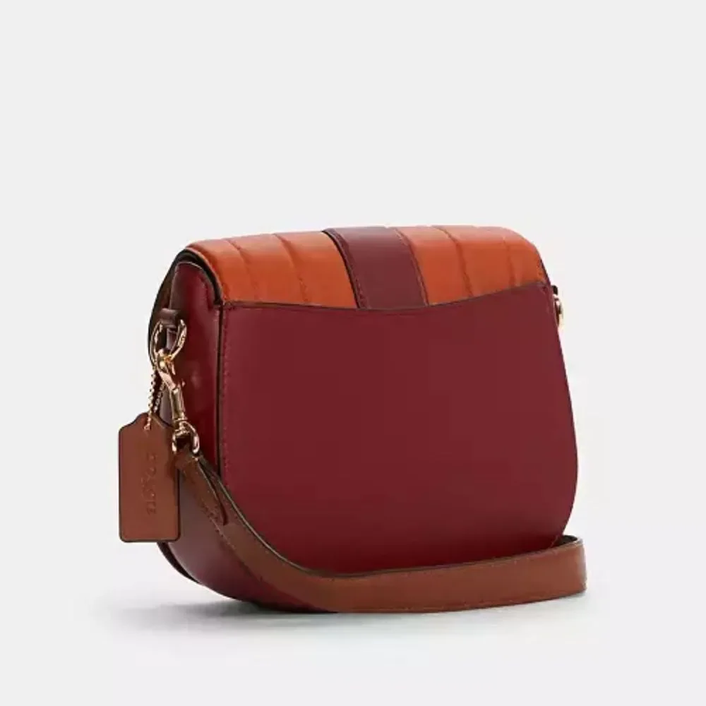 COACH Georgia Saddle Bag with Colorblock Puffy Quilting